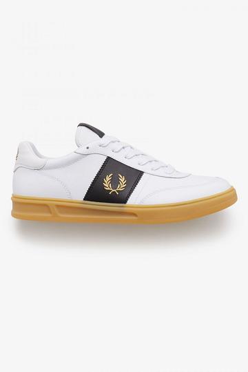 White Fred Perry B400 Men's Shoes | PH 1093GSOL